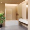 Shower Door 31" W x 55" H, Frameless Hinged Bathtub Shower Door, Bathtub Shower Screen Door, 1/4" (6mm) Tempered Glass Panel with Stainless Steel Handles (Chrome)