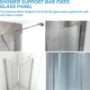 Stainless Steel Frameless Shower Door Fixed Panel Wall to Glass Support Bar for 1/4" to 3/8" Thick Glass by KAFENDA (500mm / 19.7", Polished Chrome)