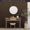4 Pack Wood Wall Panels, MDF Soundproof 3D Wall Paneling for Interior Wall Decor, Wood Textured Acoustic Fluted Accent Wall Panel,Sound Absorbing,Walnut, 94 Inch