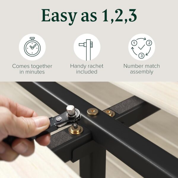 ZINUS Ellie 14 Inch Bamboo Platform Bed Frame, Wood Slat Support, No Box Spring Needed, Easy Assembly, Queen