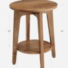 VASAGLE Side Table, Small Round End Table with Lower Shelf, Nightstand for Small Spaces, Living Room, Bedroom, Rustic Walnut ULET283T41