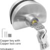 Fits on 1/2" Glass,10 mm -12 mm, Glass Door Lock, Stainless Steel Double Bolts Swing Push Sliding Access Control Office Glass Door Lock with 5 Keys