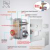 SR SUN RISE 16 Inches Brushed Nickel Shower System Bathroom Luxury Rain Mixer Shower Combo Set Ceiling Mounted Rainfall Shower Head Faucet (Contain Shower Faucet Rough-In Valve Body and Trim)