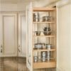 Rev-A-Shelf 8" Pullout Storage Organizer for Wall Kitchen Cabinets, Sliding Adjustable Shelves for Spice Rack or Cans, Wood and Chrome, 448-WC-8C