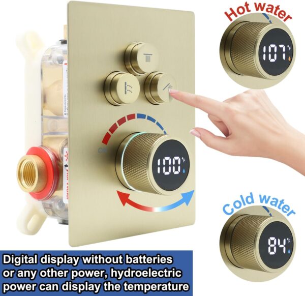 Shower System 12 Inches Rainfall Shower System Shower Head System for Bathroom 3 function shower system set Shower Faucet Rough-in Valve
