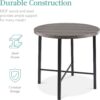 Best Choice Products 5-Piece Modern Round Counter Height Dining Set for Home Kitchen, Dining Room w/ 4 Chairs, 1.5in Thick Table - Gray