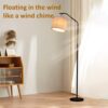 68" Floor Lamp,9W Edison Bulb Included Swingable lamp Head Standing Lamp with Foot Switch with Pleated Lampshade, Tall Floor Lamp Reading for Living Room Bedroom Office Classroom Dorm Room