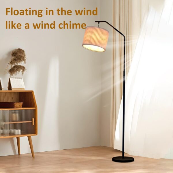 68" Floor Lamp,9W Edison Bulb Included Swingable lamp Head Standing Lamp with Foot Switch with Pleated Lampshade, Tall Floor Lamp Reading for Living Room Bedroom Office Classroom Dorm Room