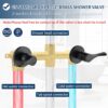 2 Handle Shower Faucet Set with Tub Spout Bathtub Shower Faucet Combo Set Shower System Complete Tub and Shower Trim Kit Matte Black Wall Mounted Two Handles Shower Fixtures
