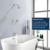 2 Handle Shower Faucet Set with Tub Spout Bathtub Shower Faucet Combo Set Shower System Complete Tub and Shower Trim Kit Brushed Nickel Wall Mounted Shower Fixtures