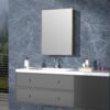 16x22 Gold Bathroom Medicine Cabinet with Mirror, Pre-Assembled Single Door Recessed or Surface Wall Mounted Aluminum Bathroom Medicine Cabinet, Modern Vanity Mirror