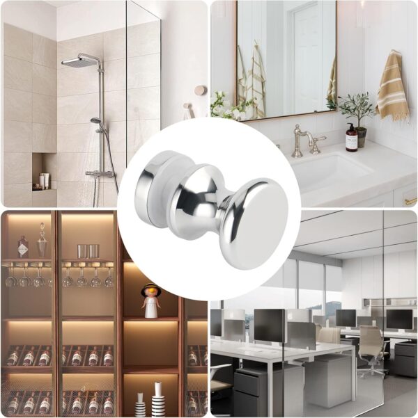 Alise Shower Glass Door Handle,Sliding Shower Doors Knob,Single Side Pull Hardware Replacement Parts for Glass Doors,Solid SUS304 Stainless Steel Knobs,Polished Chrome,XLS200DB-C