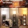 addlon Floor Lamp with Shelves, 4-Tier Modern Shelf Floor Lamp with 3CCT LED Bulb, Display Lamp for Living Room, Bedroom and Office - Black