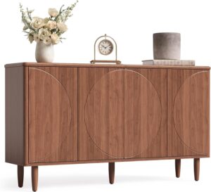 LITTLE TREE 59-Inch Buffet Cabinet Sideboard with Storage, Modern Sideboard Buffet Table with Doors for Living Room, Dining Room