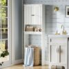 Over The Toilet Storage Cabinet, Over Toilet Storage with Fluted Door, Over The Toilet Storage Bathroom Organizer, Bathroom Shelf Over Toilet, Behind The Toilet Storage Cabinet Organizer, White