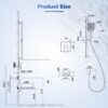Gabrylly Bathtub Shower Faucet Set, Slide Bar Shower System with Handheld Shower Head Set, Tub Shower Trim Kit with Shower Valve,Matte Black