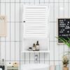 Tangkula Medicine Cabinet, Wall Mounted Bathroom Cabinet Single Door Wooden Bathroom Wall Cabinet with Adjustable Shelf