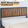 GAOMON Queen Bed Frame with Headboard Footboard Rustic Wood Farmhouse Platform Metal Wrought Rod Slat Bedframe, No Box Spring Needed, Easy Assembly, Farm House Base Beds Foundation-Queen Size