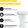 Dometic 310 Standard Toilet - White, Oblong Shape, Lightweight and Efficient with Pressure-Enhanced PowerFlush and Slow Close Seat Cover - Perfect for Modern RVs