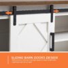 WAMPAT Modern Farmhouse 3 in 1 TV Stand for up to 95" TVs Wood Entertainment Center with Open Storage for Living Room,Antique White