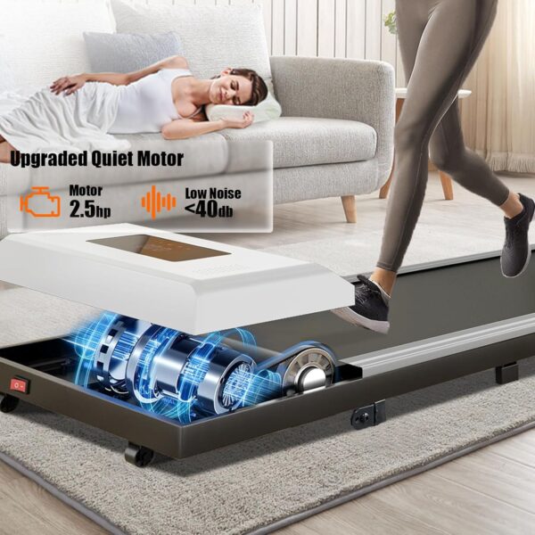 Walking Pad Treadmill with Incline,Under Desk Treadmill, 300+ lbs Weight Capacity Compact Portable Incline Treadmill,10 HIIT Programs Treadmills for Home Small/Office, 2.5HP
