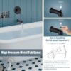 Aolemi Shower System Dual 2-in-1 Rain Shower Faucet Set 8-Setting Shower Head & Handheld Spray 3 Way Diverter Shower Trim Kit Pressure Rough-in Valve Included with Tub Spout Matte Black