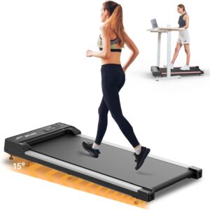 Walking Pad Treadmill with Incline, 4 in 1 Under Desk Treadmills for Home Office, 2.5HP Low Noise 265LB Capacity Portable Treadmill with Remote Control for Walking Jogging Running