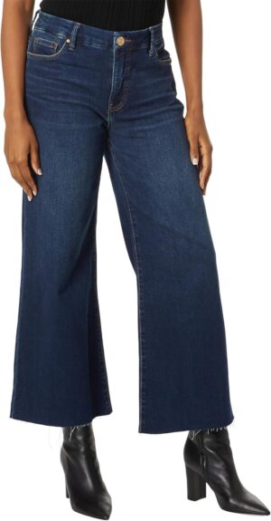 KUT from the Kloth Women's Meg High-Rise Fab Ab Wide Leg Raw Hem in Exhibited