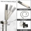 Shower System Rain Shower Faucet Set with Tub Spout,10 inch Bathroom Wall Mounted Waterfall Bathtub Faucet with Handheld Spray and Rough-in Valve Body and Trim kit,Brushed Nickel
