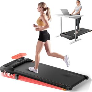 Walking Pad Treadmill with Incline, Under Desk Treadmills for Home Office, 10% Manual Incline Portable Treadmill with Remote Control/APP and Standing Anti-Slip, 265lb Capacity, 2.5HP Low-Noise