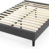 ZINUS Curtis Upholstered Platform Bed Frame, Mattress Foundation, Wood Slat Support, No Box Spring Needed, Easy Assembly, Grey, Queen