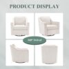 COLAMY Upholstered 360° Swivel Accent Chair with Track Arms, Thick Padded Arm Chair with Solid Metal Base, Comfortable Mid-Century Sofa Chair Modern Reading Chair for Living Room and Bedroom, Beige