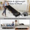 12% Incline Walking Pad Treadmill, Full-Screen Display, Under Desk Treadmill with Incline, Portable Treadmills for Home Office, Compact Walking Treadmill, APP/Remote Control, 300+ lb Capacity,