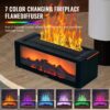 Fireplace Humidifier Diffuser, Mini Fireplace Diffusers for Essential Oils, 7 Colors Flame Diffuser with Remote, 150ml Bonfire Diffuser Cool Mist Humidifiers Aromatherapy Diffuser, Timer, Auto-Off