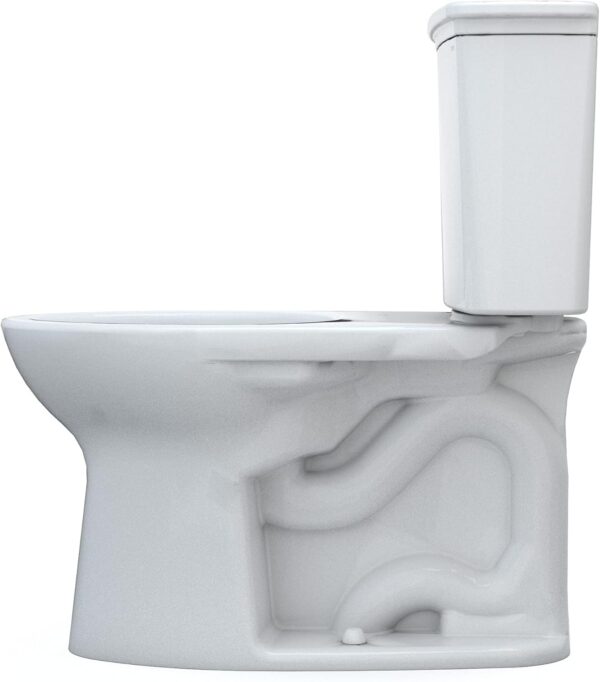 TOTO Drake Transitional Two-Piece Elongated 1.28 GPF Universal Height TORNADO FLUSH Toilet with CEFIONTECT, Cotton White - CST786CEFG#01