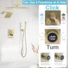 Shower System 12 Inches Rainfall Shower System Shower Head System for Bathroom 3 function shower system set Shower Faucet Rough-in Valve