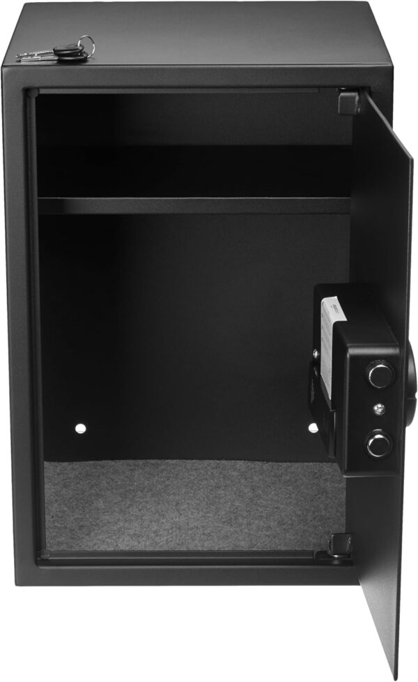Amazon Basics Small Safe For Home, Steel Security, Electronic, Programmable Keypad Lock Box, 1.8 Cubic Feet, Black