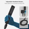 USHOWER 10 Inch Shower Head System with Tub Spout, High Pressure Shower System with Handheld Spray Combo, Wall Mounted Bathtub Shower Faucet Set, Matte Black (With Shower Valve)