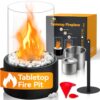 BRIAN & DANY Tabletop Fire Pit, Mini Portable Indoor Fire Pit Tabletop Fireplace, Ethanol Table Top Firepit Bowl Decor Home Patio Balcony Outdoor, Black