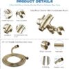 All Metal Shower Faucet Set, Dual Square Shower Head System with Handheld Wand & Rainfall Showerhead, Diverter, Hose Complete Combo, Pressure Balance Rough-in Valve Included
