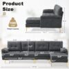 Karl home Sectional Couch Sofa for Living Room, L-Shape Furniture Comfortable Non Wrinkle Design Suitable for Modern Home Decor Relaxation and Versatile Coaches, Dark Gray