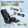 Dual-Motor Executive Office Chair with Foot Rest,Electric Reclining,Big and Tall Ergonomic Office Chair, High Back Swivel,Comfor Computer Home Office Desk Chair, 400LBS PU（Black）