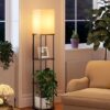 addlon Floor Lamp with Shelves, 4-Tier Modern Shelf Floor Lamp with 3CCT LED Bulb, Display Lamp for Living Room, Bedroom and Office - Black
