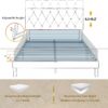 Queen Size Bed Frame, Velvet Upholstered Platform with Headboard, Easy Assembly, No Box Spring Needed, Non-Slip and Noise-Free with Strong Wooden Slats (Beige, Queen (U.S. Standard))