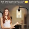 DLLT Floor Lamp Tall for Room: Black Standing Lamp with Clear Glass Lampshade for Living Room - Modern Bright Lamp for Bedroom - Industrial Corner Floor Lamps for Office 8W Led Bulb Included