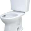 TOTO Drake Transitional Two-Piece Elongated 1.28 GPF Universal Height TORNADO FLUSH Toilet with CEFIONTECT, Cotton White - CST786CEFG#01
