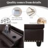 Leather Sectional Couch Sofa, Modern Nail-Head Design L Shaped Sectional Sofa for Living Room, 4 Seat L Couch with Cup Holder for Bedroom Apartment, Red