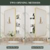 WallBeyond WallByond Bathroom Medicine Cabinet with Mirror, 24x36 Inch Gold Recessed Medicine Cabinet with Round Corner Aluminum Alloy Metal Framed, Single Door Modern MedicineMabinet with Storage