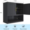 Metal Bathroom Cabinet Wall Mounted，Hanging Cabinet with 2Door and Adjustable Shelves，Over The Toilet Storage Medicine Cabinets for Bathroom，Laundry Room，Kitchen