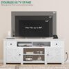 YITAHOME Rustic TV Stand for 75/80 Inch TV, Entertainment Center with Drawers, Cabinets, Adjustable Shelves & Power Outlet, Media Console Living Room Furniture, White 70 x 15.5 x 30 Inches
